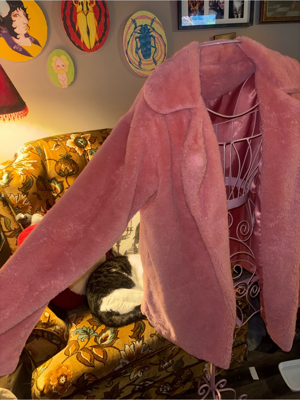 Pink Teddy Jacket Like New - Picture 2 of 4